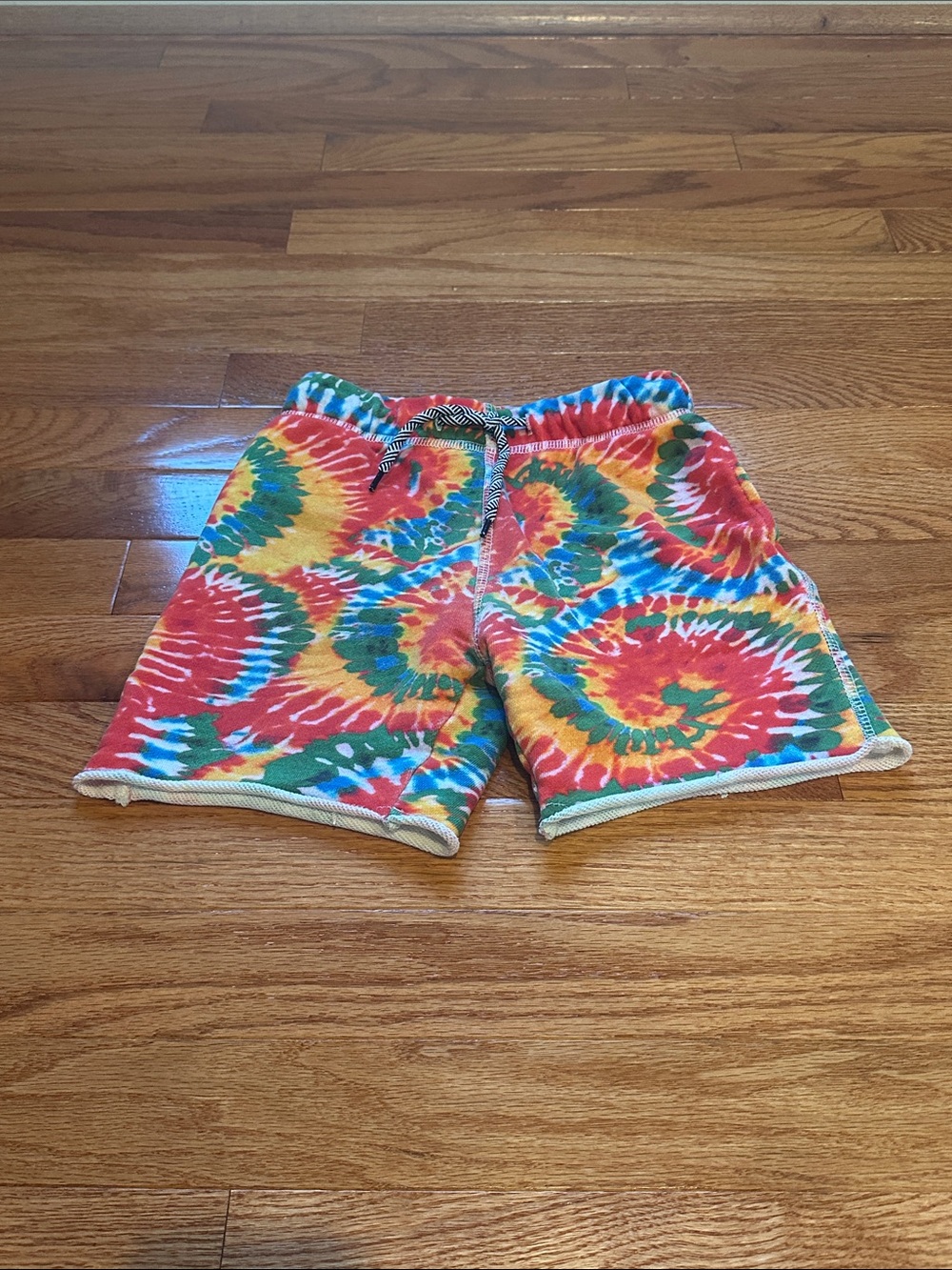 Appaman Kids Tie-Dye Cotton Shorts in Red, Yellow, Green, Blue